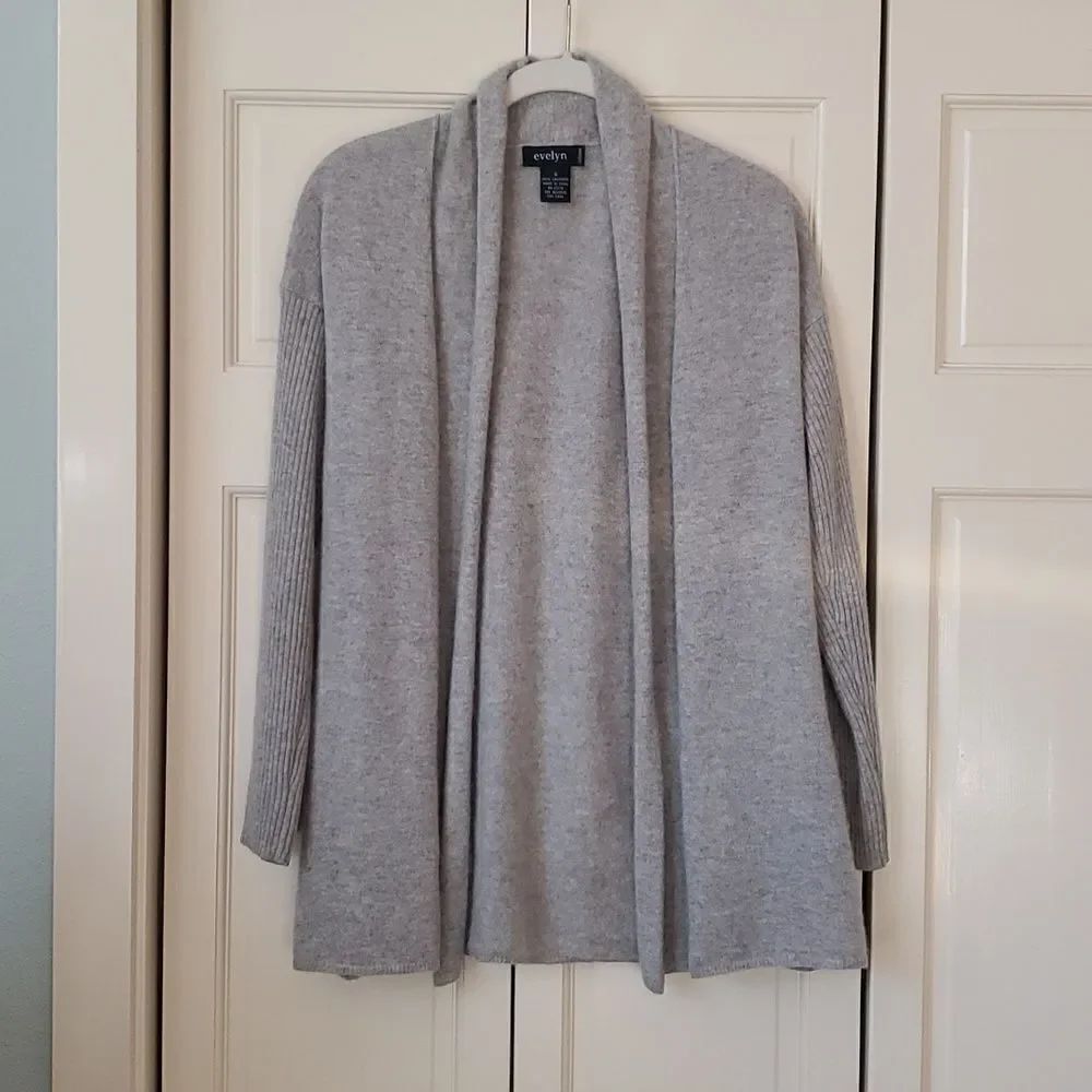 EVELYN CASHMERE, Cardigan, Open Front, Drape Style, Size S, NWOT!